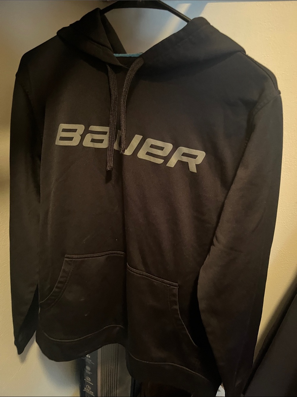 Bauer Black Pullover Hoodie with Gray Logo